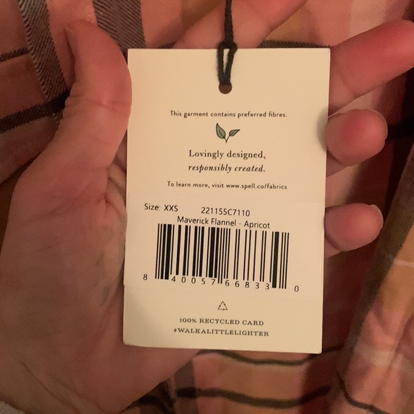 Spell Maverick flannel Apricot NWT XXS - Picture 8 of 8